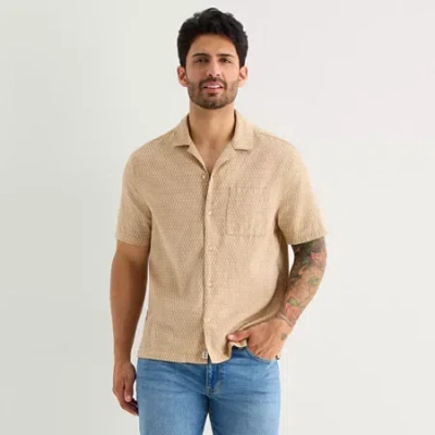 Mutual Weave Mens Short Sleeve Camp Shirt In Neutral