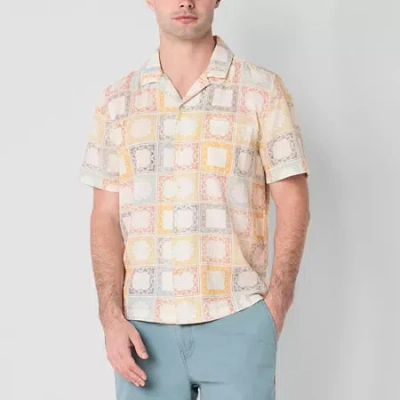 Mutual Weave Mens Short Sleeve Camp Shirt In Neutral
