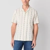 Mutual Weave Mens Short Sleeve Camp Shirt In White