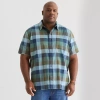 Mutual Weave Mens Short Sleeve Classic Fit Big And Tall Button-down Shirt In Blue