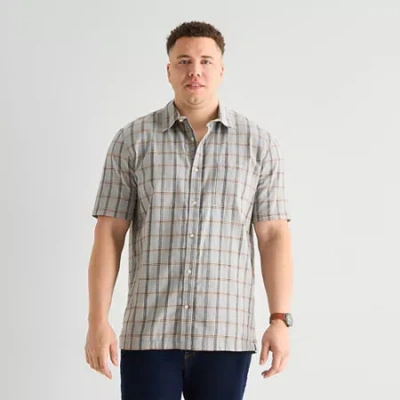 Mutual Weave Mens Short Sleeve Classic Fit Big And Tall Button-down Shirt In Multi