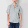 Mutual Weave Mens Short Sleeve Regular Fit Button-down Shirt In Blue