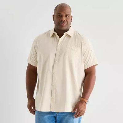 Mutual Weave Mens Short Sleeve Regular Fit Button-down Shirt In Neutral