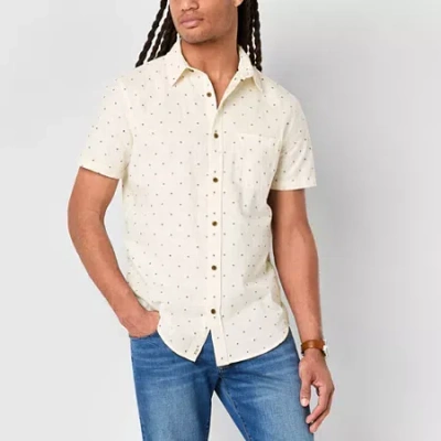 Mutual Weave Mens Short Sleeve Regular Fit Button-down Shirt In Multi