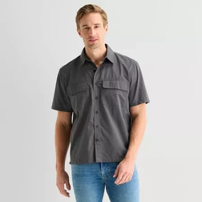 Mutual Weave Mens Short Sleeve Regular Fit Button-down Shirt In Multi