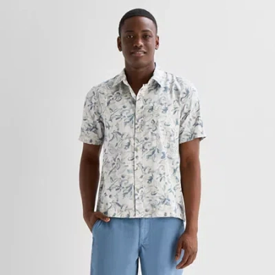 Mutual Weave Mens Short Sleeve Relaxed Fit Button-down Shirt In Multi