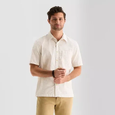 Mutual Weave Mens Short Sleeve Relaxed Fit Button-down Shirt In Neutral