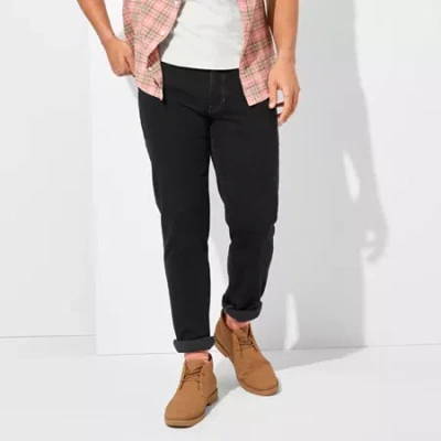 Mutual Weave Mens Stretch Fabric Tapered Leg Regular Fit Jean In Black