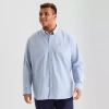 Mutual Weave Oxford Mens Long Sleeve Athletic Fit Big And Tall Button-down Shirt In Blue