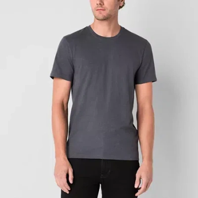 Mutual Weave Slub Mens Crew Neck Short Sleeve T-shirt In Gray