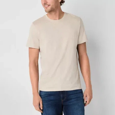 Mutual Weave Slub Mens Crew Neck Short Sleeve T-shirt In Neutral