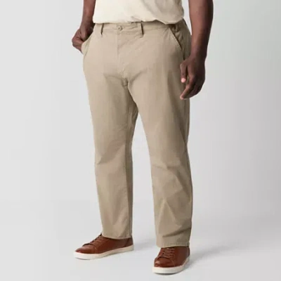 Mutual Weave Standard Chino Mens Relaxed Fit Big And Tall Flat Front Pant In Neutral