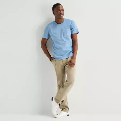 Mutual Weave Sueded Jersey Mens Crew Neck Short Sleeve T-shirt In Blue