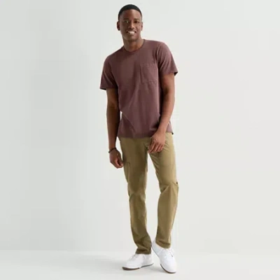 Mutual Weave Sueded Jersey Mens Crew Neck Short Sleeve T-shirt In Purple