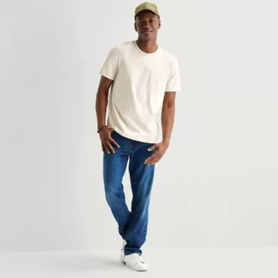 Mutual Weave Sueded Jersey Mens Crew Neck Short Sleeve T-shirt In Neutral