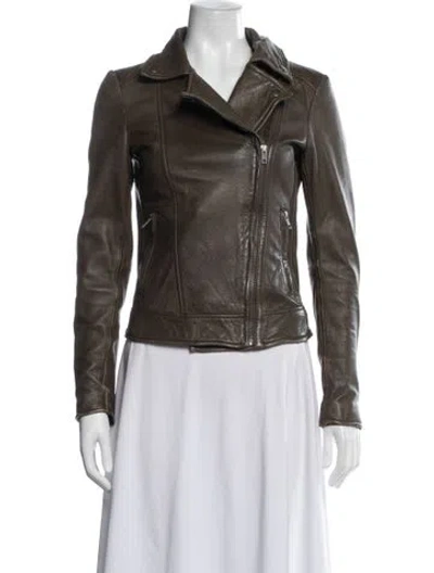 Pre-owned Muubaa Biker Jacket In Brown