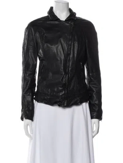Pre-owned Muubaa Biker Jacket In Gray