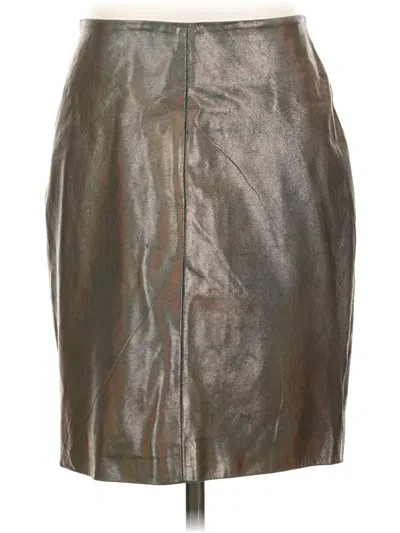 Pre-owned Muubaa Faux Leather Skirt In Silver