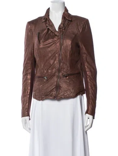 Pre-owned Muubaa Goat Leather Biker Jacket