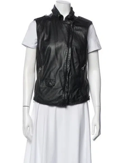Pre-owned Muubaa Lamb Leather Biker Jacket In Black