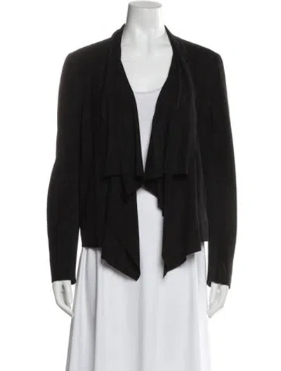 Pre-owned Muubaa Lamb Leather Blazer In Black