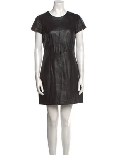 Pre-owned Muubaa Lamb Leather Mini Dress In Black