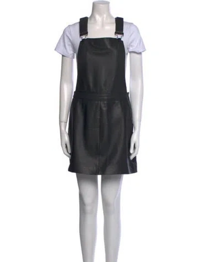 Pre-owned Muubaa Lamb Leather Mini Dress In Black