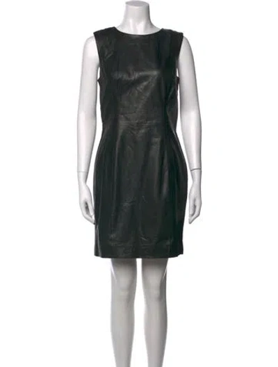 Pre-owned Muubaa Lamb Leather Mini Dress In Black