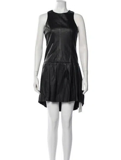 Pre-owned Muubaa Lamb Leather Mini Dress In Black