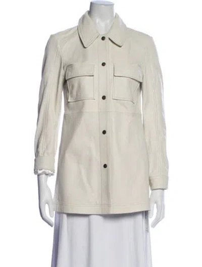 Pre-owned Muubaa Lamb Leather Peacoat In Neutral