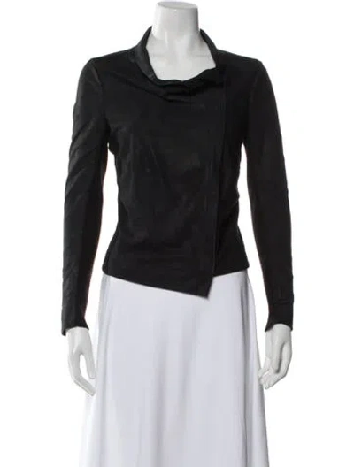 Pre-owned Muubaa Leather Biker Jacket In Black