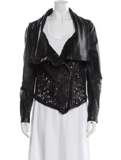 Pre-owned Muubaa Leather Biker Jacket In Brown