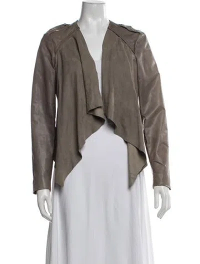 Pre-owned Muubaa Leather Biker Jacket In Brown