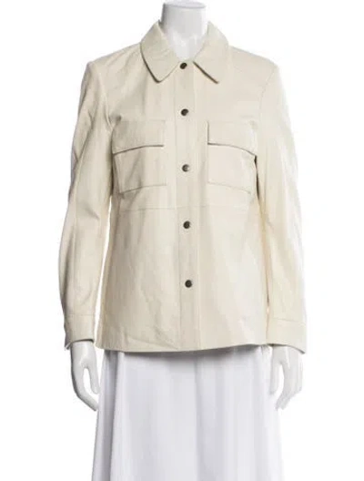 Pre-owned Muubaa Leather Biker Jacket In Neutrals