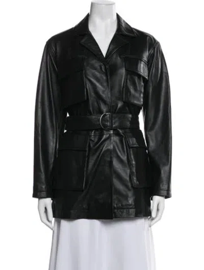 Pre-owned Muubaa Leather Biker Jacket W/ Tags In Green