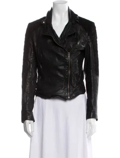 Pre-owned Muubaa Leather Coat In Black