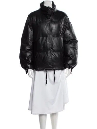 Pre-owned Muubaa Leather Jacket In Black