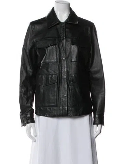Pre-owned Muubaa Leather Jacket In Black