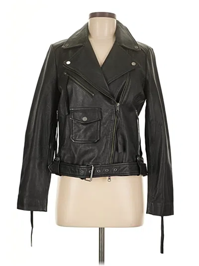 Pre-owned Muubaa Leather Jacket In Black