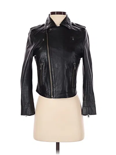 Pre-owned Muubaa Leather Jacket In Black