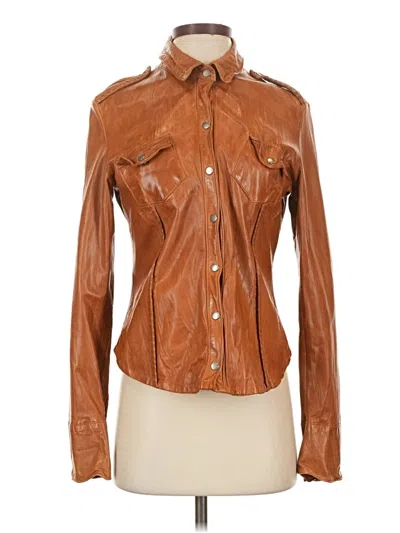 Pre-owned Muubaa Leather Jacket In Brown