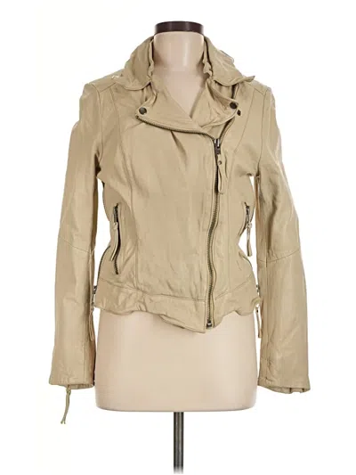 Pre-owned Muubaa Leather Jacket In Tan