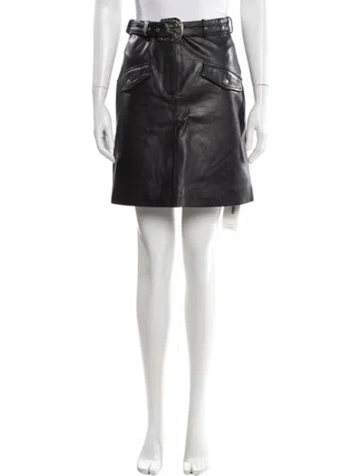 Pre-owned Muubaa Leather Mini Skirt In Black