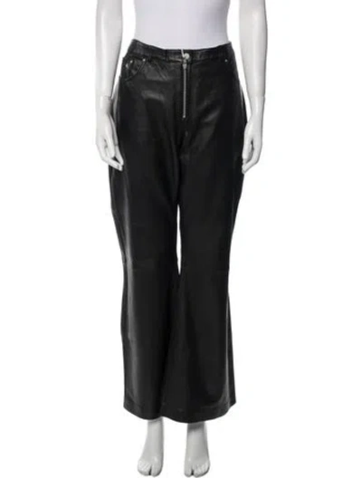 Pre-owned Muubaa Leather Strapless Jumpsuit In Black