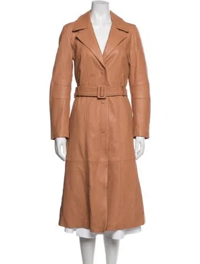 Pre-owned Muubaa Leather Trench Coat In Orange