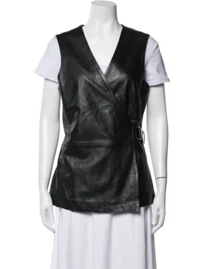Pre-owned Muubaa Leather Vest In Black