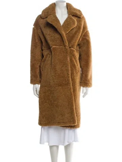 Pre-owned Muubaa Shearling Fur Coat In Brown