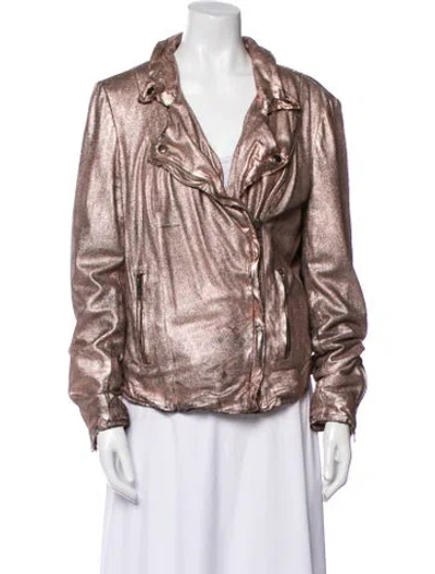 Pre-owned Muubaa Suede Biker Jacket In Multi