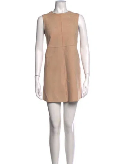 Pre-owned Muubaa Suede Mini Dress In Neutrals