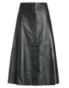 Muubaa Woman Midi Skirt Black Size 12 Sheepskin In Black